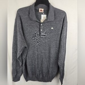 NWT Robe Di Kappa Gray Men's Long Sleeve Polo Shirt Sz 3XL